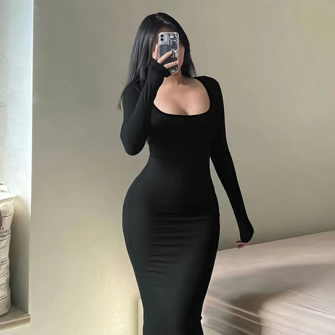 Elegant Long Sleeve Bodycon Dress for Women - Cusorcart Elegant Long Sleeve Bodycon Dress for Women - Cusorcart